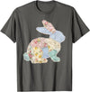Funny Bunny Patchwork Rabbit Eggs Happy Easter Day Retro T-Shirt in Asphalt Grey
