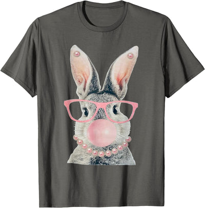 Bunny with Glasses Blowing Bubblegum T-Shirt