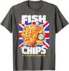 Fish & Chips Costume Ideas For Kids & UK Foods Fish And Chips Outfit Idea For Women & Novelty British Foods T-Shirt - Asphalt Grey