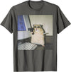 Cyber Hamster Meme Cringe Funny Animal Vintage Graphic Tee T-Shirt - Asphalt Grey