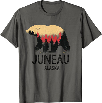 Juneau Alaska Vintage Grizzly Bear Souvenir Gift T-Shirt