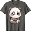 Cute Sad Panda Designs Sad Panda Bear Animal T-Shirt - Asphalt Grey