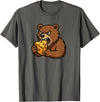 Chi City Designs Bear Eating Cheese T-Shirt - Asphalt Grey