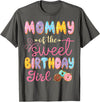 Sweet Birthday Girl Donut Family Matching Mommy Of The Sweet Birthday Girl Donut Lover Party T-Shirt - Asphalt Grey