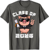 Peace Sign Hand Animal Class of 2026 Graduation Peace Sign Hand Pig Class of 2026 Graduation T-Shirt - Asphalt Grey