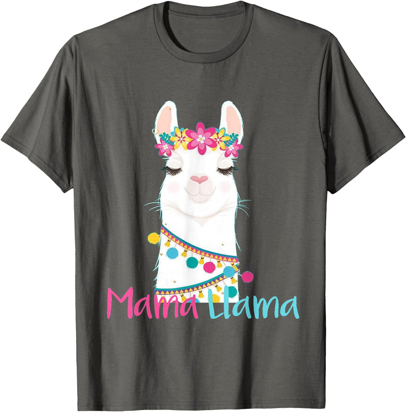 funny Mama Llama tshirt for mother's day Mama Llama Funny Mother's Day Shirt for Women Mom Love Llama T-Shirt - Asphalt Grey