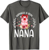Mother's Day Matching Family Happiness Is Being A Nana Cute Pig T-Shirt - Asphalt Grey