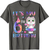 It's My 6th Birthday Bunny Rabbit 6 Years Old Boy Girl T-Shirt in Asphalt Grey