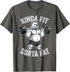 Iron Jungle Apparel Kinda Fit Sorta Fat Polar Bear Gym Weightlifting Workout T-Shirt - Asphalt Grey