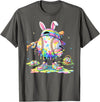 Dripping Tie Dye Rabbit Baseball Easter Bunny Men Boy Kid T-Shirt in Asphalt Grey