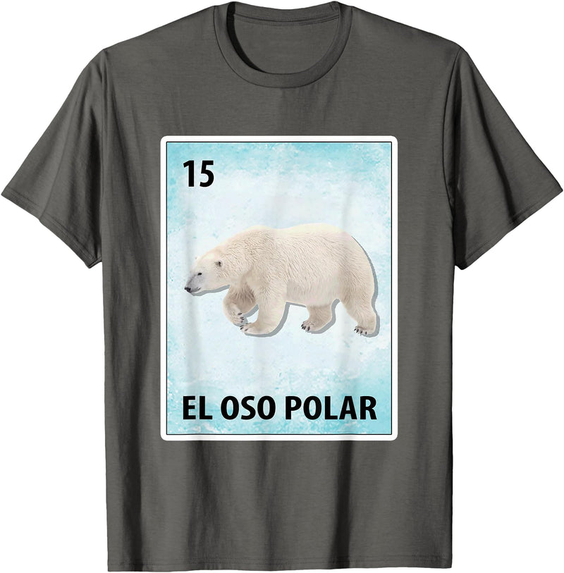 Polar Bear Mexican Tee El Oso Polar Mexican Polar Bear Cards T-Shirt - Asphalt Grey
