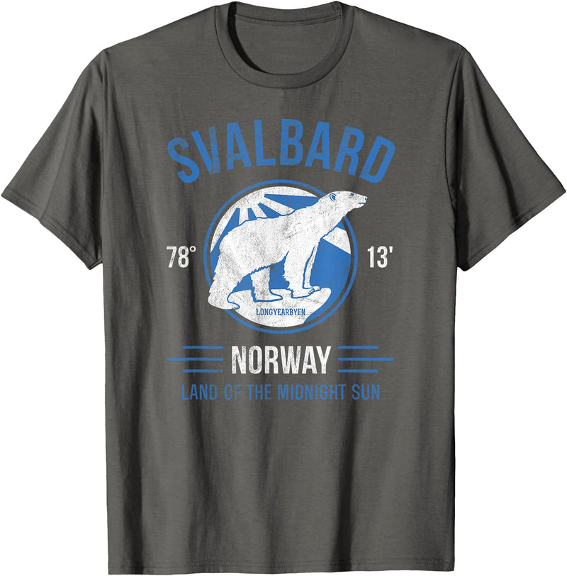 Svalbard T-Shirt Co. Svalbard Polar Bear T Shirt | Norway Northern Lights T-Shirt T-Shirt - Asphalt Grey