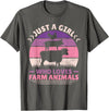 Farmer Girl Clothes For Cow, Pig & Chicken Lovers Just A Girl Who Loves Farm Animals Lover Women Farmer Girl T-Shirt - Asphalt Grey