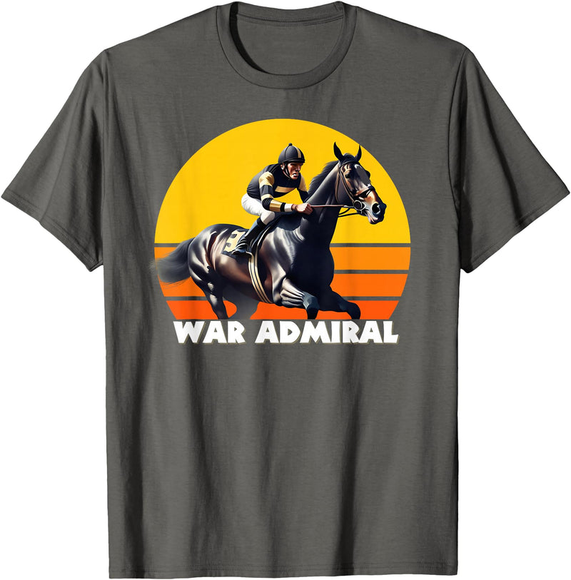 Handicapping Horse Gear War Admiral Horse, Thoroughbred, Del Mar, Santa Anita Shirt T-Shirt - Asphalt Grey