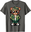 Magical and Funny Teddy Bear Gifts Hip Hop Teddy Bear Camouflage Rap Music T-Shirt - Asphalt Grey
