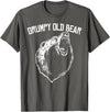 Miftees Grumpy Old Man Club Grumpy Old Bear T-Shirt - Asphalt Grey