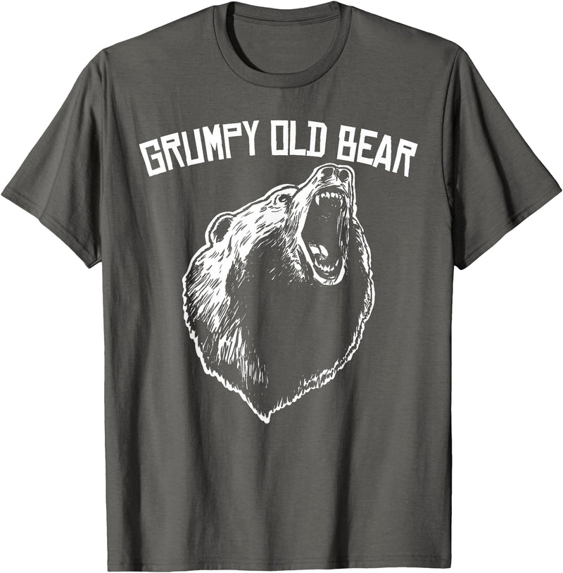 Miftees Grumpy Old Man Club Grumpy Old Bear T-Shirt - Asphalt Grey