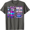 Llama Pinata Birthday Family Bday Party Decoration Llama Pinata Video Game Funny Gamer Bruh Its My Birthday T-Shirt - Asphalt Grey