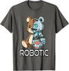 Robot Bear Machine Funny Bear Robot Robotic Cuddling Cyborg T-Shirt - Asphalt Grey