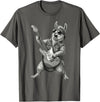 Rock Guitar Llama Stuff Accessories & Gifts Llama Playing Guitar Rock & Roll Llamas Alpaca Rocker Music T-Shirt - Asphalt Grey