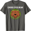 Moose Bronco Funny Cross Eyed Bear Animal Graphic T-Shirt - Asphalt Grey