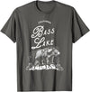 Vintage Retro Distressed Bear Tee Bass Lake Vintage Bass Lake Retro Bear Vacation California T-Shirt - Asphalt Grey