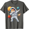 Hamster Astronaut Dabbing Funny Space Animal for Kids T-Shirt - Asphalt Grey