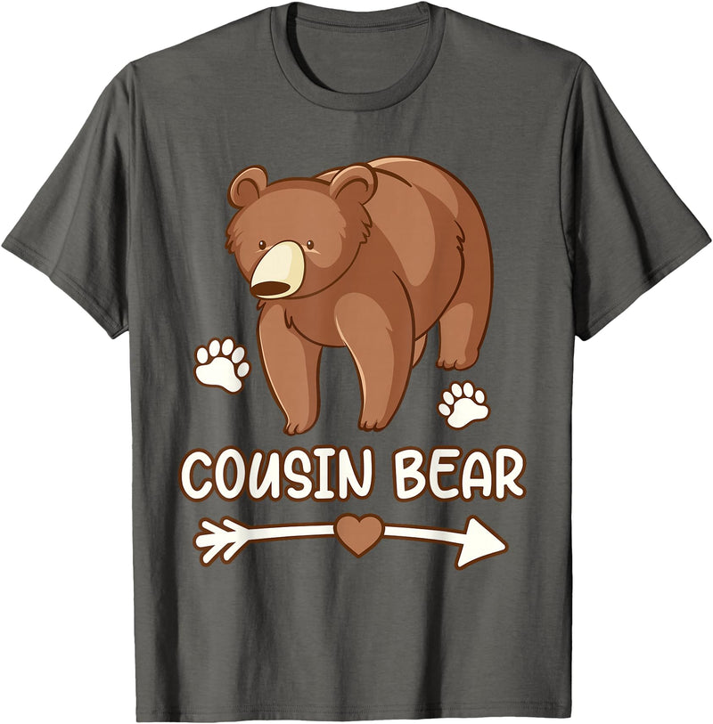Cousin t-shirt bear, Cousin bear shirt boys cousin tee shirt bear, cousin bear tshirt for men T-Shirt - Asphalt Grey