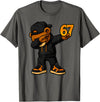 Funny Hip Hop Teddy Bear Six Seven Meme Designs Dabbing Teddy Bear 67 Meme Funny Brainrot Hip Hop Kids Boys T-Shirt - Asphalt Grey