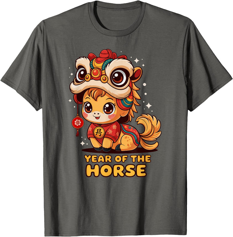 Chinese New Year of The Horse 2026 Lunar t -shir t Chinese New Year of The Horse 2026 Lunar New Year T-Shirt - Asphalt Grey