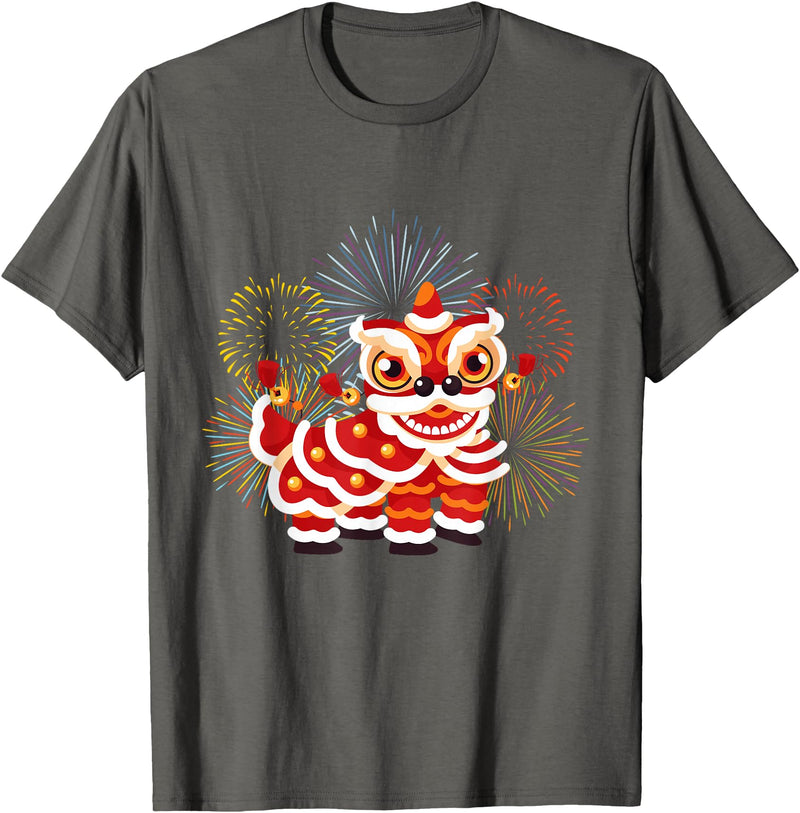 Happy Chinese New Year 2025 Lion Dance Chinese New Year Lunar New Year T-Shirt - Asphalt Grey