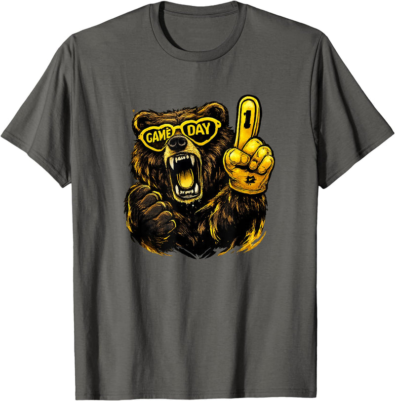 Cool Hockey Lion Game Day Sports Gift Funny Hockey Bear Game Day Vintage Shirt for Fans T-Shirt - Asphalt Grey