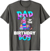 Llama Boys Kids Lovers Dad Fathers Creations Llama Birthday T-Shirt; Birthday Boy Shirt for Dad Father T-Shirt - Asphalt Grey