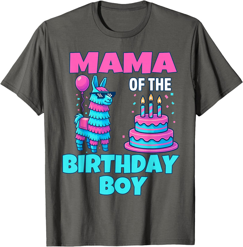 gaming gamer Birthday Llama Pinata Family Apparel mama Birthday Boy Llama Pinata Party family mathing women T-Shirt - Asphalt Grey