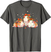 Guinea Pig Christmas Clothing Guinea Pigs Tangled Up In Christmas Lights Guinea Pig Lover T-Shirt - Asphalt Grey