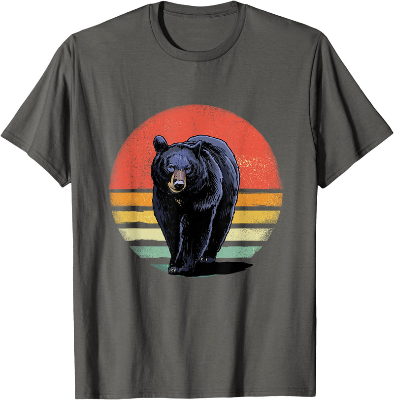 Wowsome! Retro Vintage Black Bear T-Shirt - Asphalt Grey