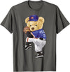 BERSLL Cute Teddy Bear Baseball Jug Sweatshirt T-Shirt - Asphalt Grey