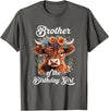 Brother Highland Cow Birthday Girl Brother Of The Birthday Girl Highland Cow Farm Family T-Shirt - Asphalt Grey