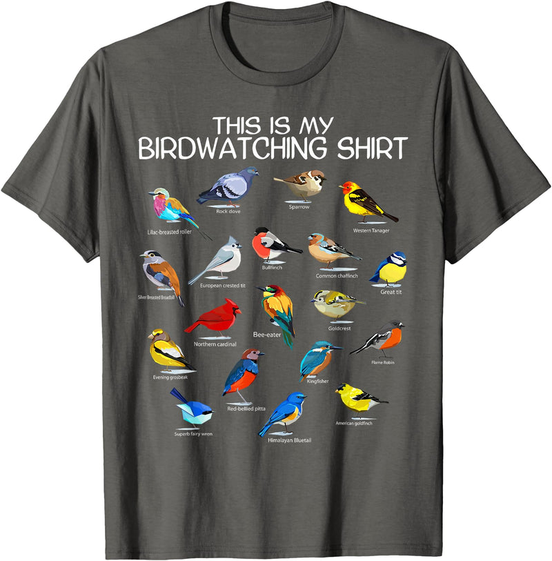 Funny Mens Bird Shirt Gifts For Birding Lovers This is my Birdwatching Shirt For Bird Lover & Birdwatcher T-Shirt - Asphalt Grey