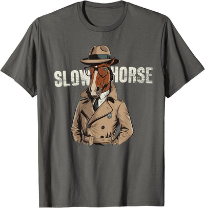 Secret Agent Jackson Lamb Slough House Agent Slow Horses Funny Horse Lover Owner Spy Detective MI5 Agent T-Shirt