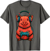 Magical and Funny Pig Farmer Gifts Gamer Pig Gaming T-Shirt - Asphalt Grey