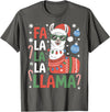 Festive Animal Christmas Funny FA La La La Llama Christmas Holiday Animal Design T-Shirt - Asphalt Grey