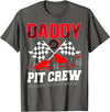 Pit Crew Birthday Boy Funny Party Family Daddy Pit Crew Racing Family Race Car Birthday Boy T-Shirt - Asphalt Grey