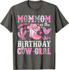 Pink Western Cowgirl Bday Party Family Matching Mommom Of The Birthday Cow-Girl Rodeo Cowgirl Bday T-Shirt - Asphalt Grey