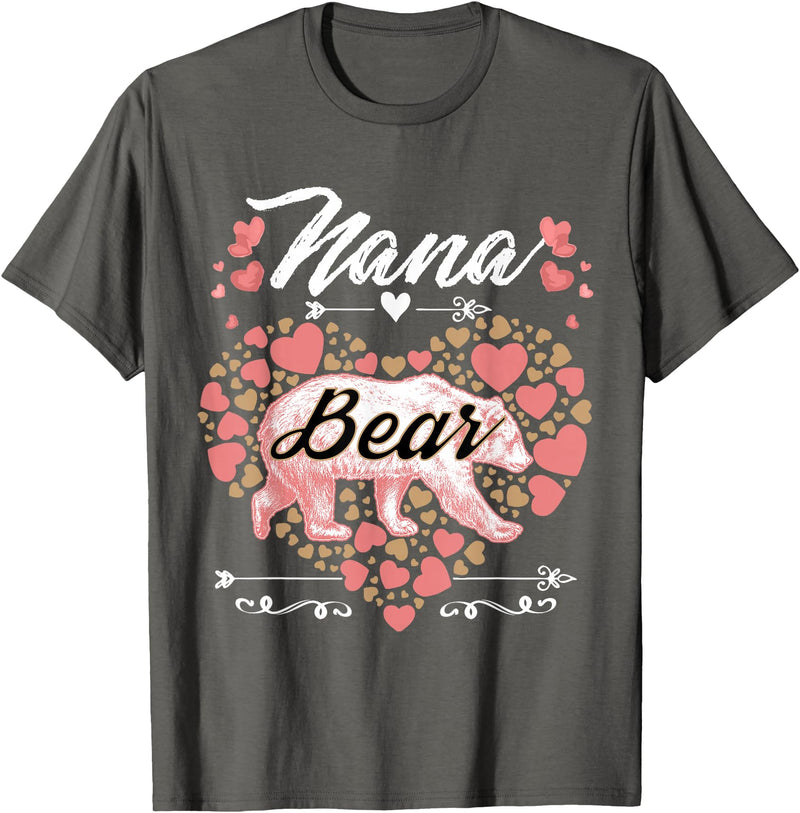Nana Bear Shirt Designs and Gift Ideas for Grandma Nana Bear Shirt for Women - Cute Mother's Day and Birthday T-Shirt - Asphalt Grey
