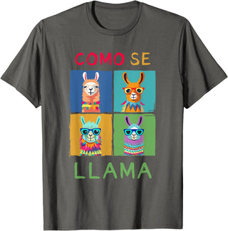 Como se LLAMA Shirts Funny Como Se LLAMA Animal for LLAMA Lovers T-Shirt - Asphalt Grey