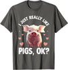 Pig Gift Pig Lover Stuff & Pig Novelty Accessories Funny Pig Design For Men Women Kids Animal Farmer Pig Lovers T-Shirt - Asphalt Grey