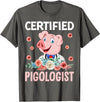 Funny Pig Farm Piggy Farmer Farming Gifts DAIMMER Certified Pigologist T-Shirt - Asphalt Grey