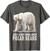 Polar Bears Polar Bear Lovers Shop Just a Boy who loves Polar Bears Polar Bear T-Shirt - Asphalt Grey