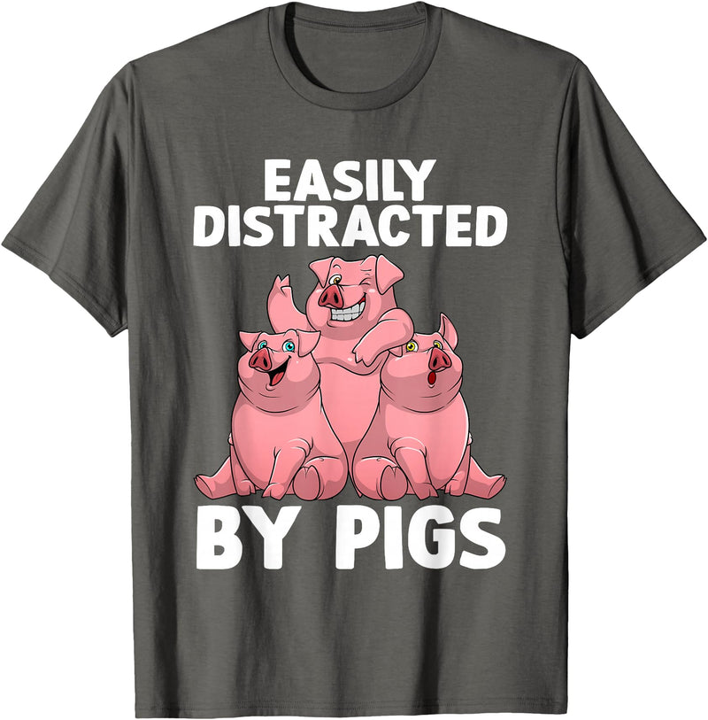 Pig Gift Pig Lover Stuff & Pig Novelty Accessories Funny Pig Design For Men Women Kids Farm Animal Pig Lovers T-Shirt - Asphalt Grey
